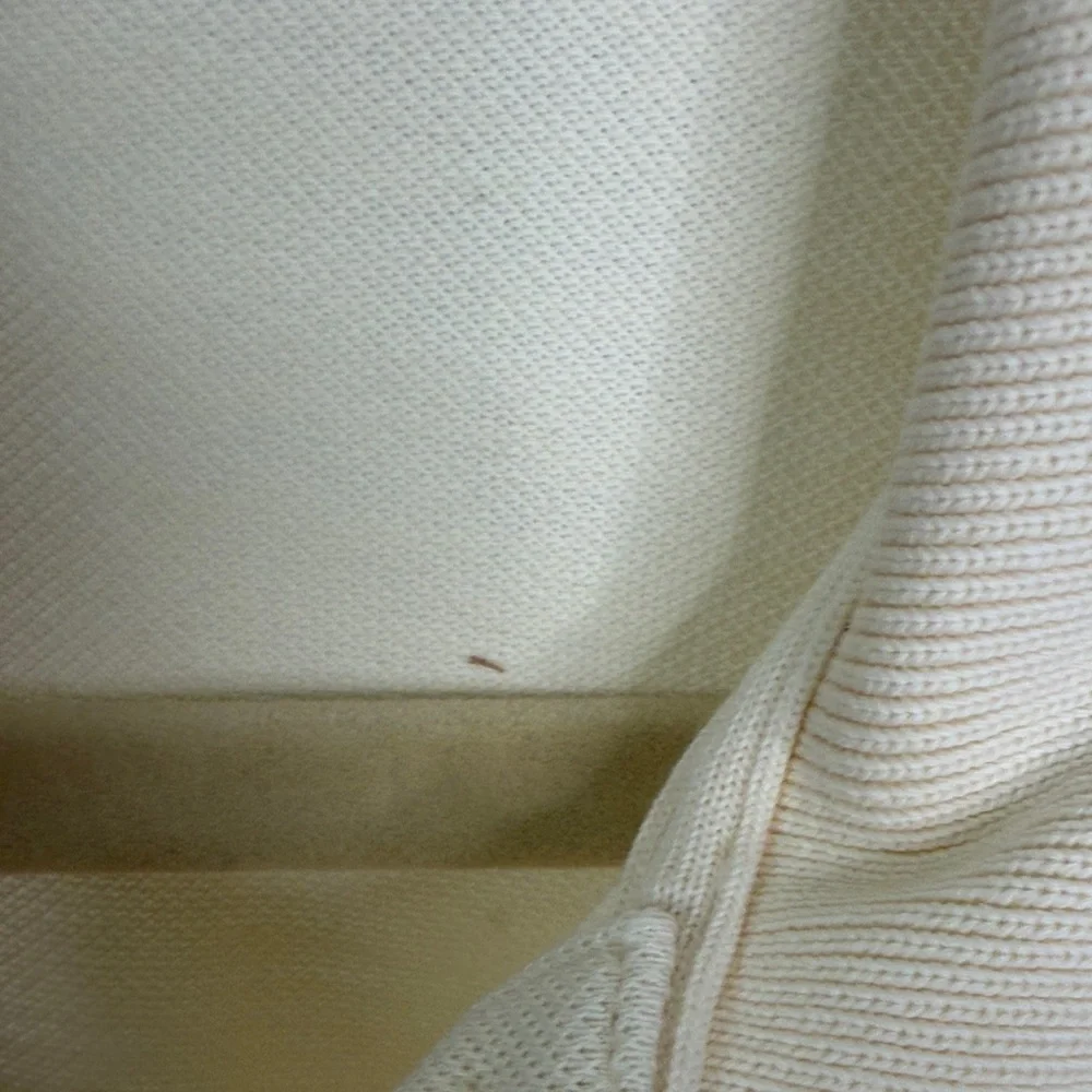 Lacoste Cream Polo Shirt Classic Crocodile Logo Size 6 (L)